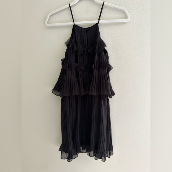 Ramy Brook Shauna Pleated Mini Black Dress Size XS - Picture 4 of 8